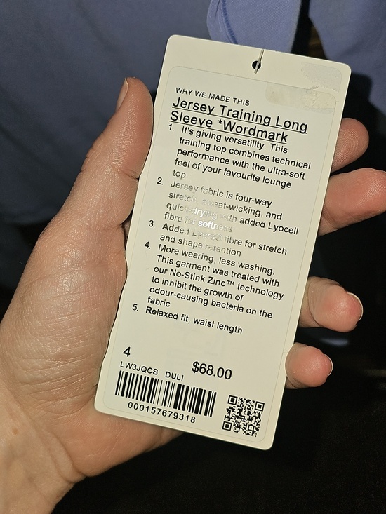 Lululemon Jersey Training Long Sleeve WORDMARK! NWTS, SZ 4! DULI! - Picture 7 of 11